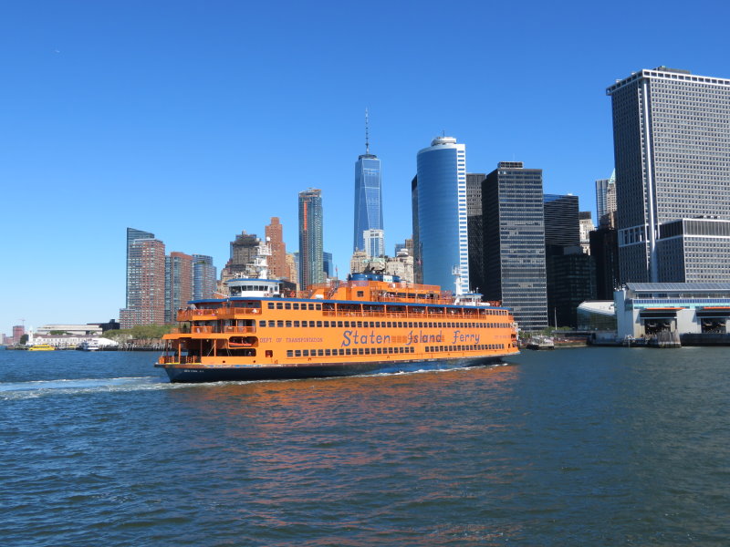 Staten Island Ferry. Two of these run 24 hours a day, free ferry.